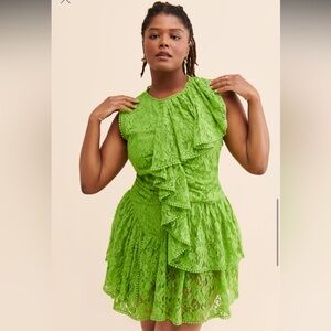 Verb Green Lace Mini Dress